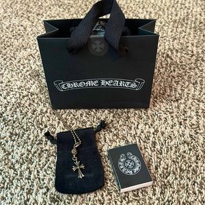 Authentic Chrome Hearts mini ball chain cross necklace
